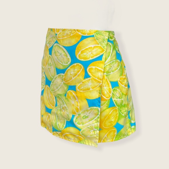 Lemon & Limes Citrus Pattern Bikini Sarong Cover M - Picture 5 of 12